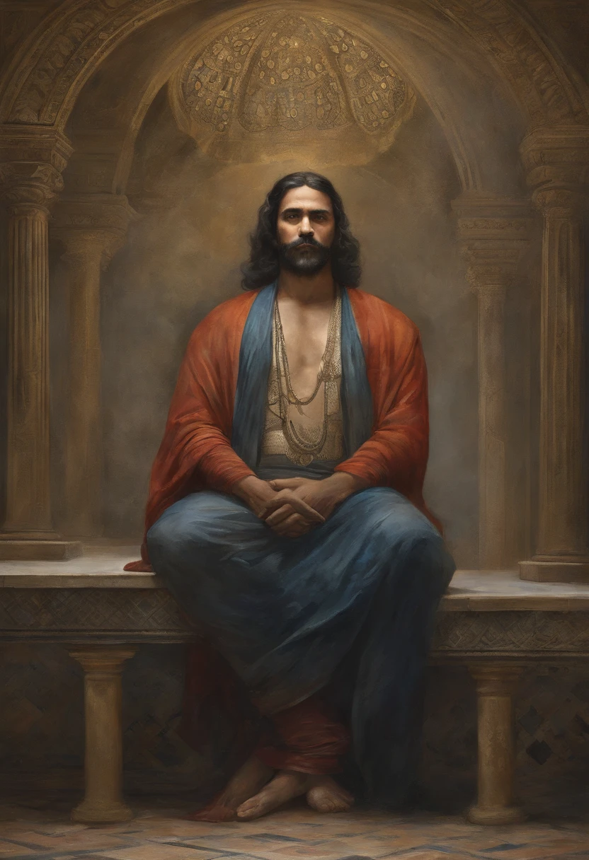homem maduro, sitting in a meditation position, diante de um orisonte lindo, com o sol se pondo, in connection with the divine, foto de retrato, Directed by: Drew Tucker, Directed by: Adam Marczyński, Directed by: Alexander Kucharsky, Directed by: Gavin Nolan, Surrealismo 8K, Directed by: Jason Felix, Yuri Shwedoff e Tom Bagshaw, arte ilustrativa, Estilo Erik Johansson
