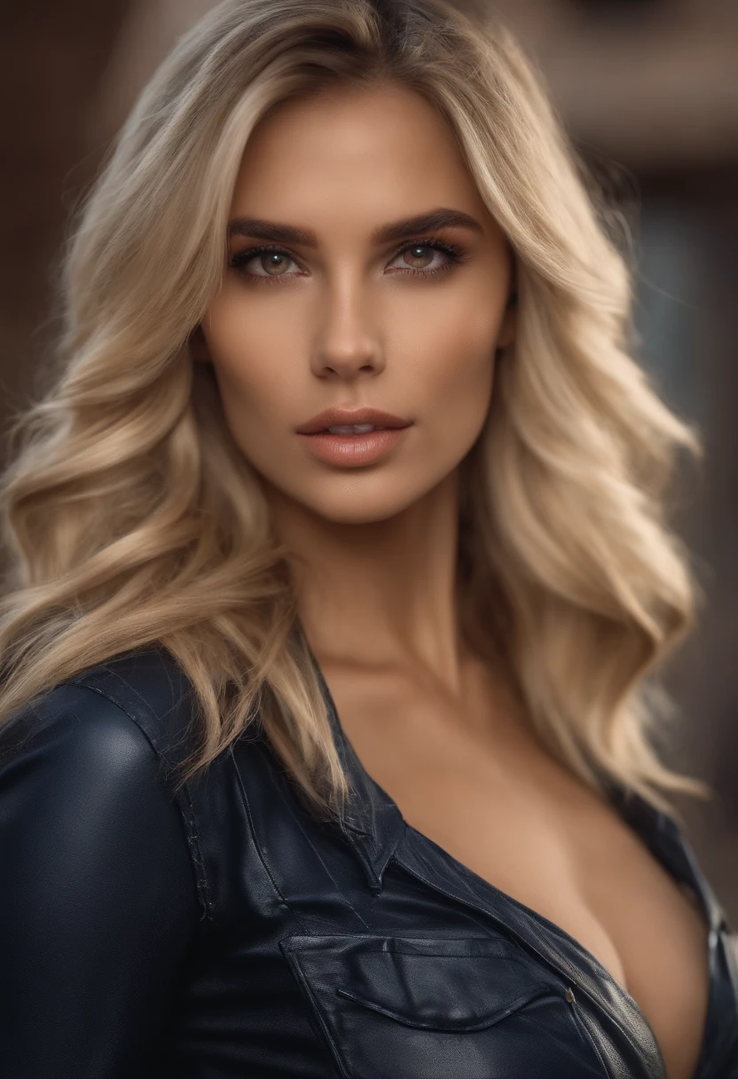 blonde hair brown eyes supermini skirt with visible hips in the middle with breasts removed