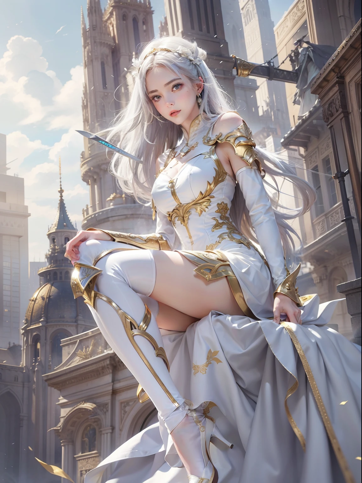 ((((masterpiece))), ((best quality))), ((ultra-detailed)), (CG illustration), ((an extremely delicate and beautiful)),(from side),cinematic light, ((1 mechanical girl)), single, full-body, (machine-made joint: 1.2), ( (mechanical limbs)), (blood vessels connected to tubes), (mechanical spine connected to back), ((mechanical cervical vertebrae attached to neck)), (sitting), forced laughter, (wires and cables around the neck: 1.2), (wires and cables on the head: 1.2) (character focus), sci-fi, extremely thin, colored, the finest white hair, red eyes, in battle, (knotted), (killing), (1 immortal)