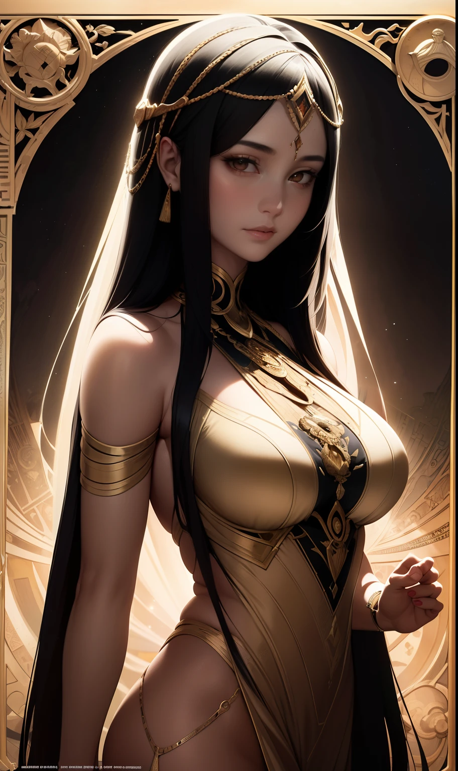 realisticlying、Ancient Egypt、Girls in Cleopatra style、Clothing in the time of the pharaohs、Cleavage emphasis、Breasts enlarged、Smile、Face Real、A sexy