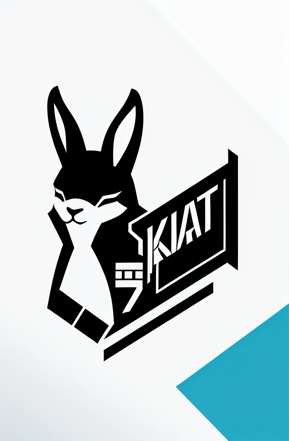 logo，Flat drawing，Post，Kangaroo graphics，white backgrounid，Square combination，no color
