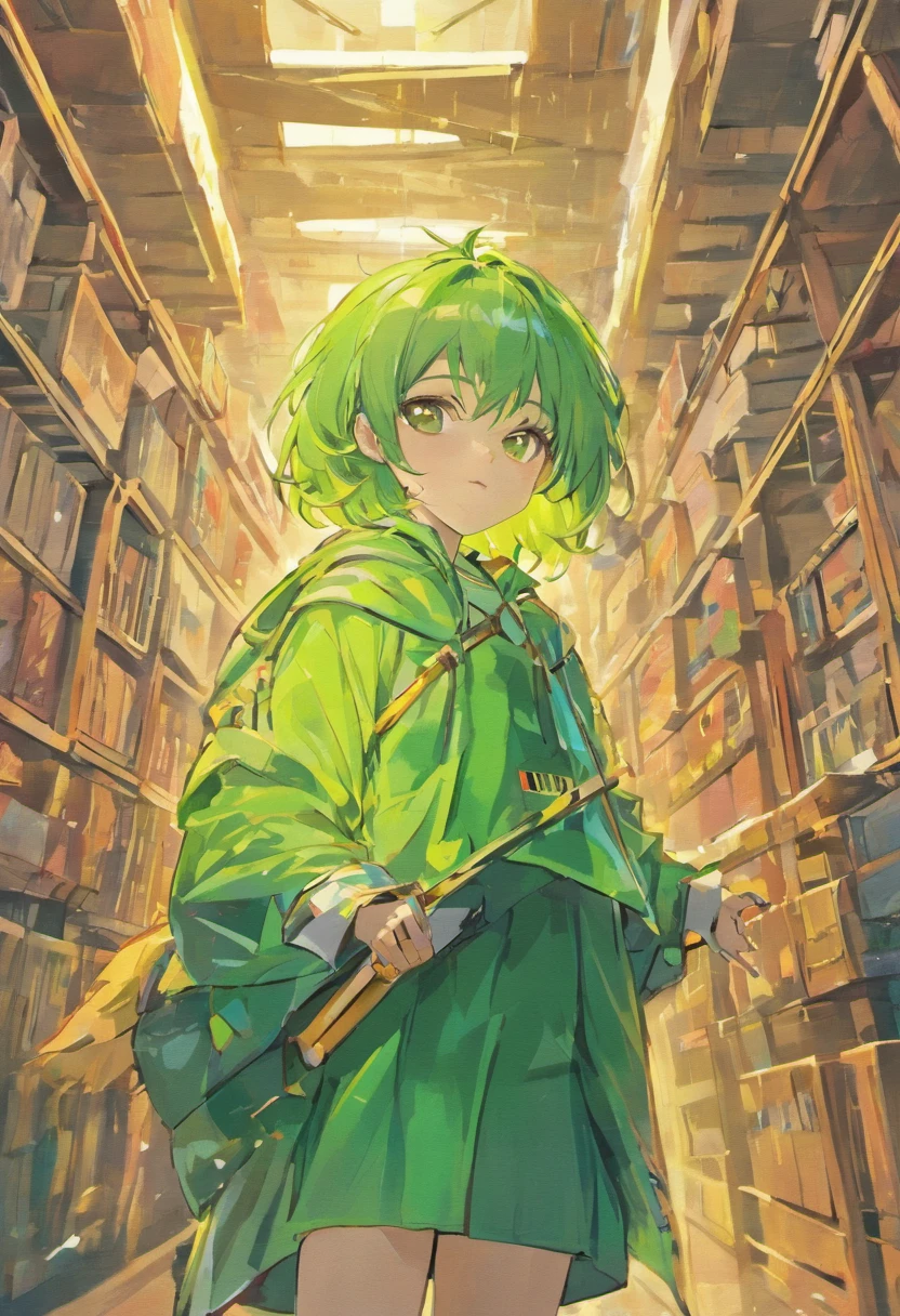 livro infantil estilo infantil, um iguana inventor, com roupa de inventor na sua oficina a pintar um quadro