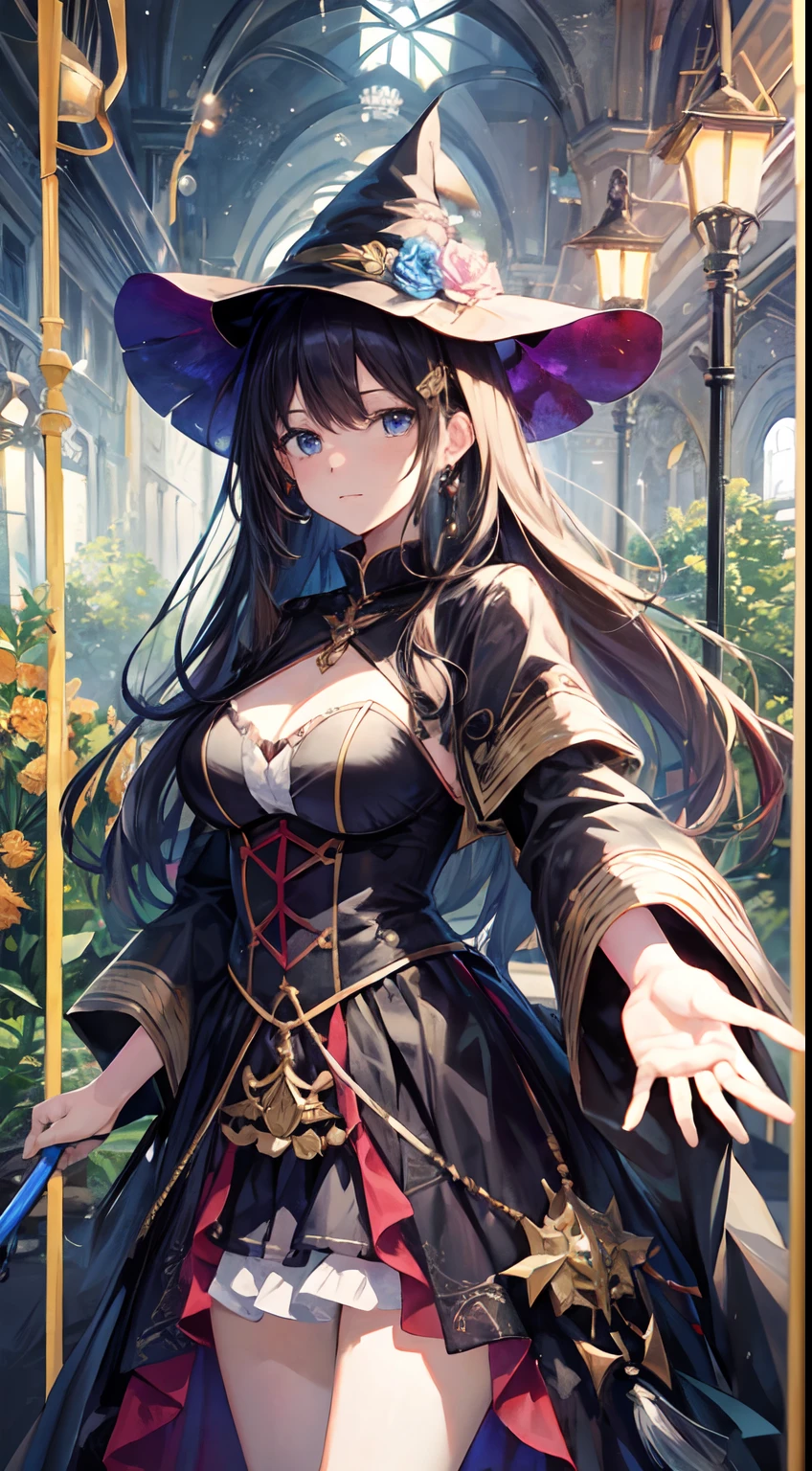 (mestre obra-prima、melhor qualidade、Highestres、Arte Oficial、beautifully aesthetic:1.2)、(mestre obra-prima、melhor qualidade、melhor qualidade、Arte Oficial、beautifully aesthetic:1.2)、(mestre obra-prima、melhor qualidade、melhor qualidade、Arte Oficial、beautifully aesthetic:1.2)、(1Meninas:1.3)、altamente detalhado、(Arte Fractal:1.3)、colorida、detalhes supremos、「Bruxa encantadora de outro mundo」Esta pintura intitulada、Ele retrata uma bela bruxa cativante manipulando magia nos jardins do castelo sem limites。O castelo se espalha、The garden there is、Cria uma atmosfera como se uma porta para outro mundo tiesse aparecido..。
Standing in the center is、Bruxa bonita em um estido sofisticado。His face is meticulously drawn.、He has a deep expression on his face, como se desejasse fortemente alguma coisa, co.。In hand is a luxury wand.、This wand is emitting powerful magical powers。 The magical cast is、It was released as an explosive force from the tip of the wand.、The energy that reverberates in the garden as a beam of colored light is very powerful.、A beam of light makes a great trajectory in the sky。
The charm of this painting is、A beleza poderosa e encantadora da bruxa、e、Deftly captures the mystique of the garden.。 、And the witch's facial expressions and movements are very realistic.、Tem o poder de atrair o espectador para o lugar。
Ademais、The production of light and shadow is also impressive。The beam of light emitted by the cane is、Ilumine os jardins e o castelo、tou、Creates a sense of distance from the visual light source to the witch.。Qualidade produz imagens realistas、It can convey visual beauty and story appeal at the same time。
that is、Not only visually appealing works、It is a work that further enriches the visual experience when drawing a story.。 」We are thinking about the theme to the maximum。The images are very realistic and、Muito detalhado e、Dee be a high resolution 16k。Sony F e 24-105mm f / Use a Sony Alpha 4 mirrorless camera with OSS 1G lenses。Sensibilidade ISO a 32,000、