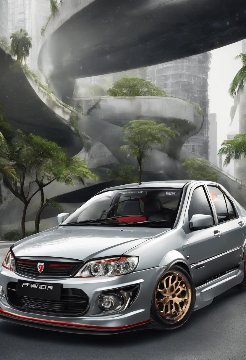A modified proton saga car to a war machine,