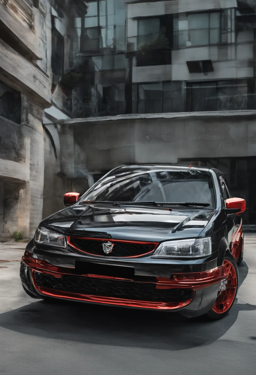 A modified proton saga car to a war machine,