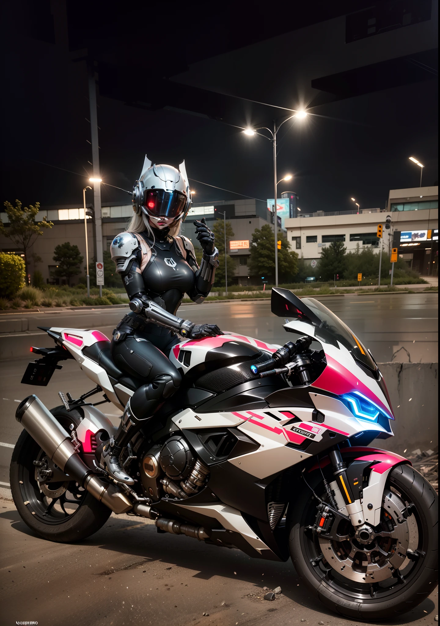 Cute cyberpunk female knight，Black mech costume，Sophisticated black tech helmet，Nousr， Biomechanicals， MSHN Robot Woman，High-tech helmet，hyper realisitc， Steel， Complex design， insanely details， finely detailled， Extremely clear lines， cinmatic lighting， photograph realistic， A detailed masterpiece