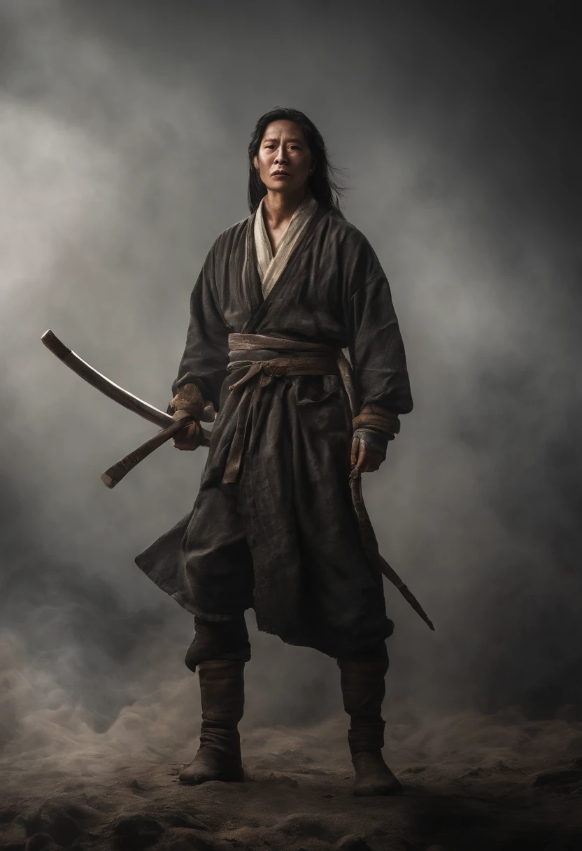 Depicting Chinese martial arts ,There are thin black lines, Strike a dynamic fighting pose with your entire body. Painting should convey a sense of movement and movement, It has a meticulous and lively feeling. The style should resemble a quick sketch or line draft, Resembles a detailed monochrome sketch with rough edges and simplified line work. The level of detail should be blink – and – you – miss – it, Some details disappear in an instant, Similar to the style of Frostpunk. The overall style should be inspired by the work of John Singer Sargent, Focus on realistic and expressive portraiture
