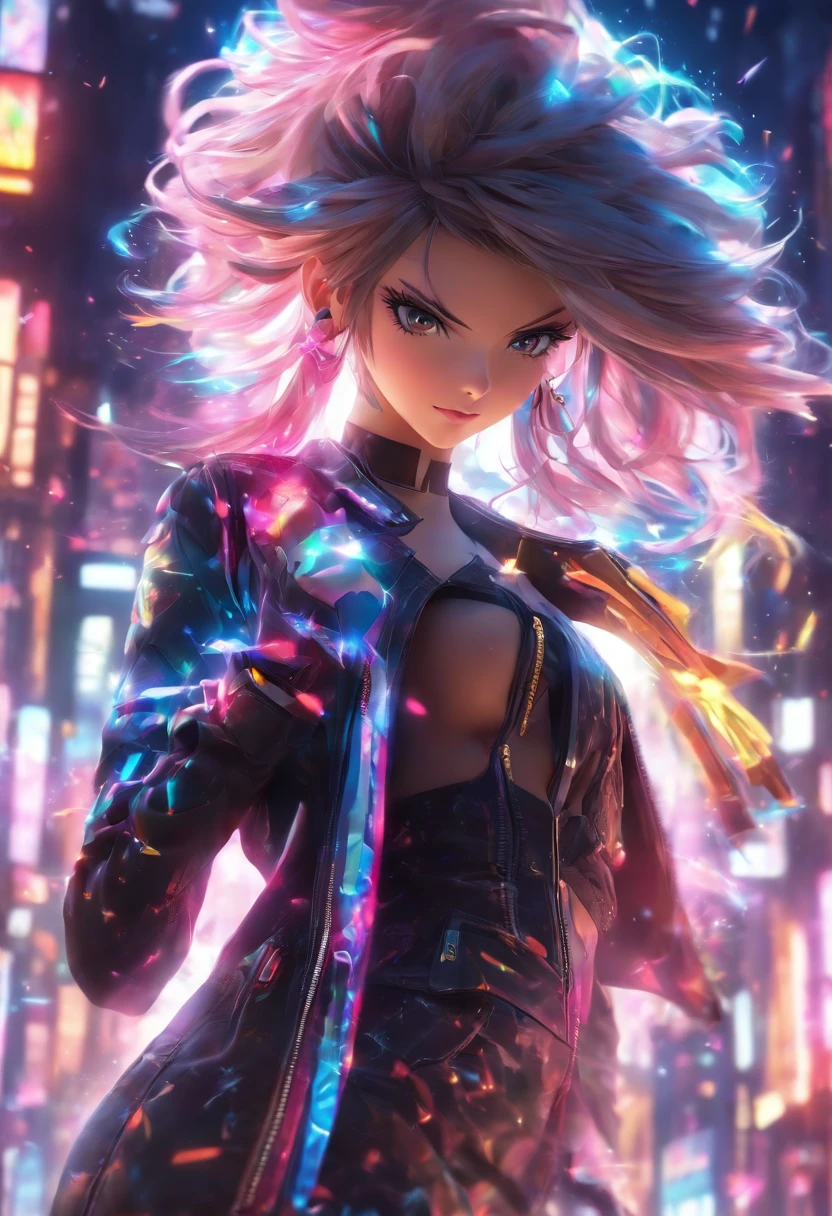 Anime - Stylistic image of a woman in a dress and a leather jacket, Use headphones, photorealistic anime girl rendering, CG art soft anime, Realistic 3D anime style, anime big breast. Soft lighting, Realistic anime art, Digital anime art, Detailed digital anime art, 4K anime style, advanced digital anime art, seductive anime girls, anime styled digital art, 3D anime style