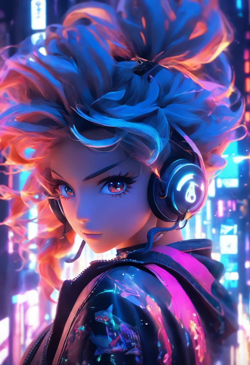 Anime - Stylistic image of a woman in a dress and a leather jacket, Use headphones, photorealistic anime girl rendering, CG art soft anime, Realistic 3D anime style, anime big ??????. Soft lighting, Realistic anime art, Digital anime art, Detailed digital anime art, 4K anime style, advanced digital anime art, seductive anime girls, anime styled digital art, 3D anime style