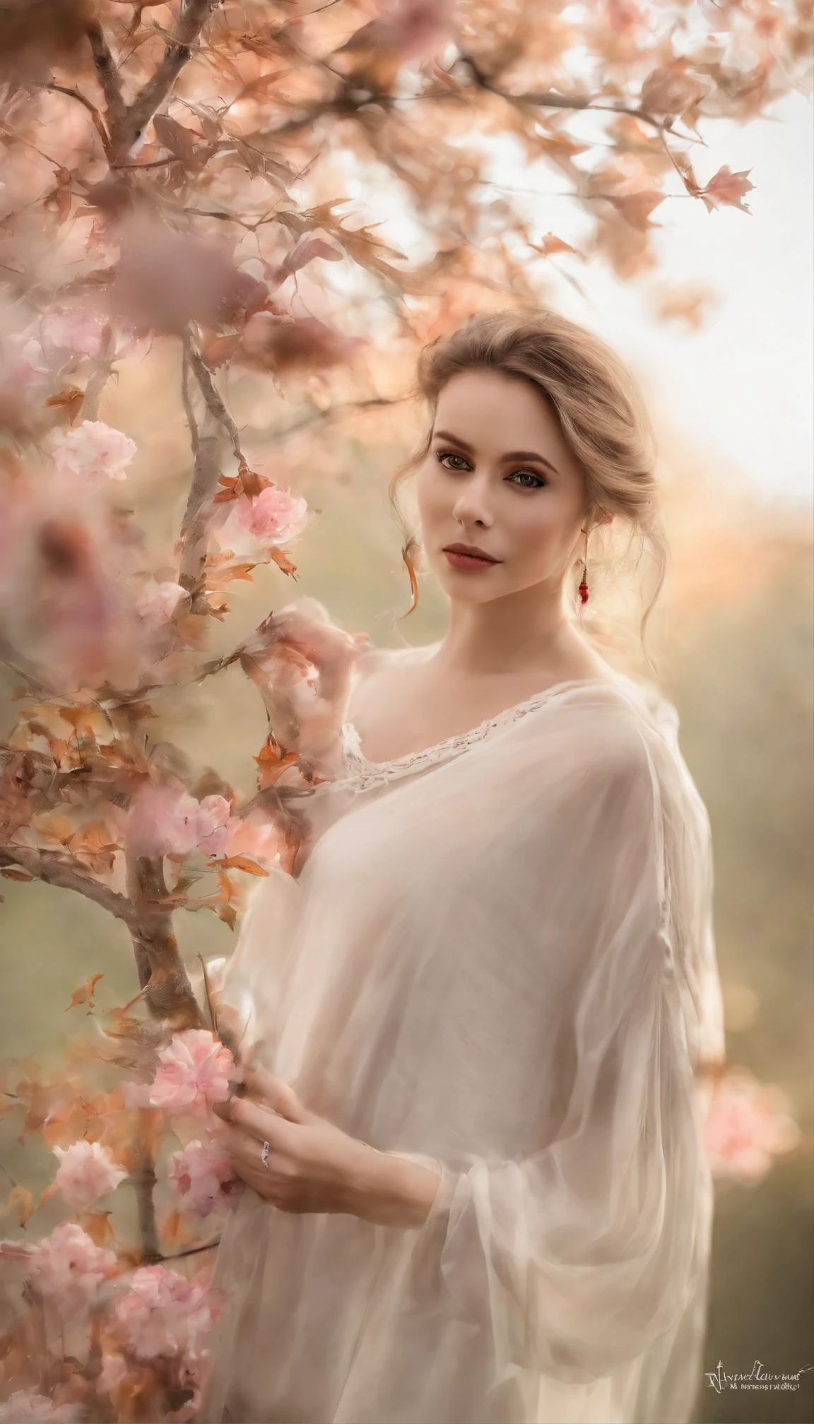A nice and cute girl with long hair，goddes，Twenty years old，with a round face，largeeyes，long eyelasher，Cream sweater dress，cabelos preto e longos，Pink baseball cap，voluptuous figure，Perfect facial features，Delicate face，Delicate lips，ssmile，Park tree background，Autumn tones，（Depth of field effect），Gentle light，Green predominantly，Soft focus，（Highest image quality），（Exquisite graphics），（tmasterpiece），（Movie lighting），（Side lighting），（rendering by octane），（Masterpiece），（best photograpy），（Unreal 5），photorealestic，realisticlying