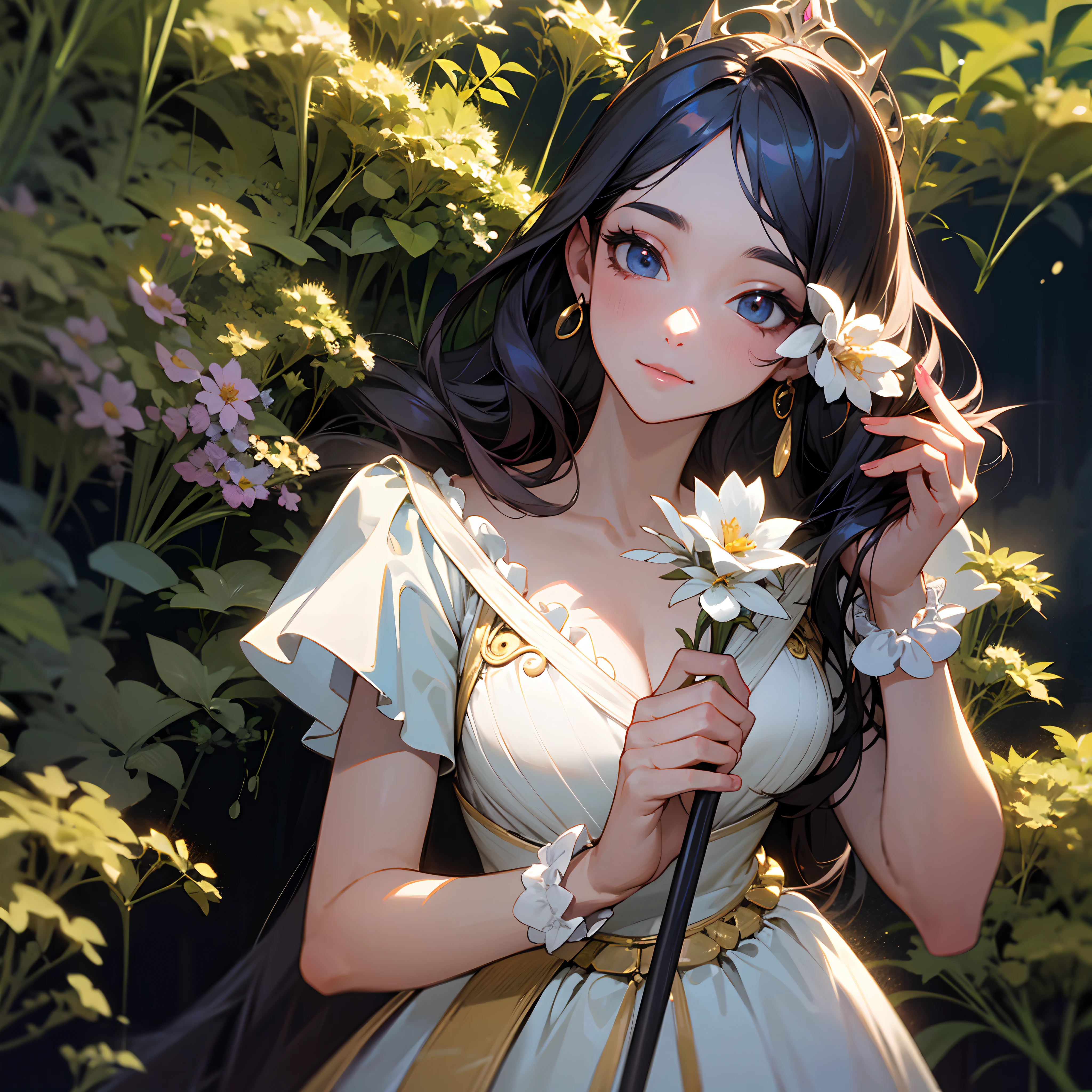(mestre obra-prima、melhor qualidade、Highestres、Arte Oficial、beautifully aesthetic:1.2)、(mestre obra-prima、melhor qualidade、melhor qualidade、Arte Oficial、beautifully aesthetic:1.2)、(mestre obra-prima、melhor qualidade、melhor qualidade、Arte Oficial、beautifully aesthetic:1.2)、(1Meninas:1.3)、altamente detalhado、(Arte Fractal:1.3)、colorida、Detalhes supremos、「princesa encantadora」Esta pintura intitulada、Ele retrata uma bela princesa cativante e sorridente 。O castelo se espalha、The garden there is、Cria uma atmosfera como se uma porta para outro mundo tiesse aparecido..。 Standing in the center is、Princesa bonita em um vestido sofisticado e grande。Her face is meticulously drawn.、she has a sweet expressionon her face, como se desejasse fortemente alguma coisa, co.。In her hand is a luxury wand.。 The magical cast is、It was released as an explosive force from the tip of the wand.、The energy that reverberates in the garden like a beam of colored light is very powerful.、A beam of light makes a great trajectory in the sky。 The charm of this painting is、A beleza poderosa e encantadora da princesa、e、Expertly captures the mystique of the garden.。 、And the princess facial expressions and movements are very realistic.、Tem o poder de atrair o espectador para o lugar。 Ademais、The production of light and shadow is also impressive。The beam of light emitted by the cane is、Ilumine os jardins e o castelo、tou、Creates a sense of distance from the visual light source to the princess。Qualidade produz imagens realistas、It can convey visual beauty and story appeal at the same time。 that is、Not only visually appealing works、It is a work that further enriches the visual experience when drawing a story.。 」We are thinking about the theme to the maximum。The images are very realistic and、Muito detalhado e、Dee be a high resolution 16k。Sony F e 24-105mm f / Use a Sony Alpha 4 mirrorless camera with OSS 1G lenses。Sensibilidade ISO