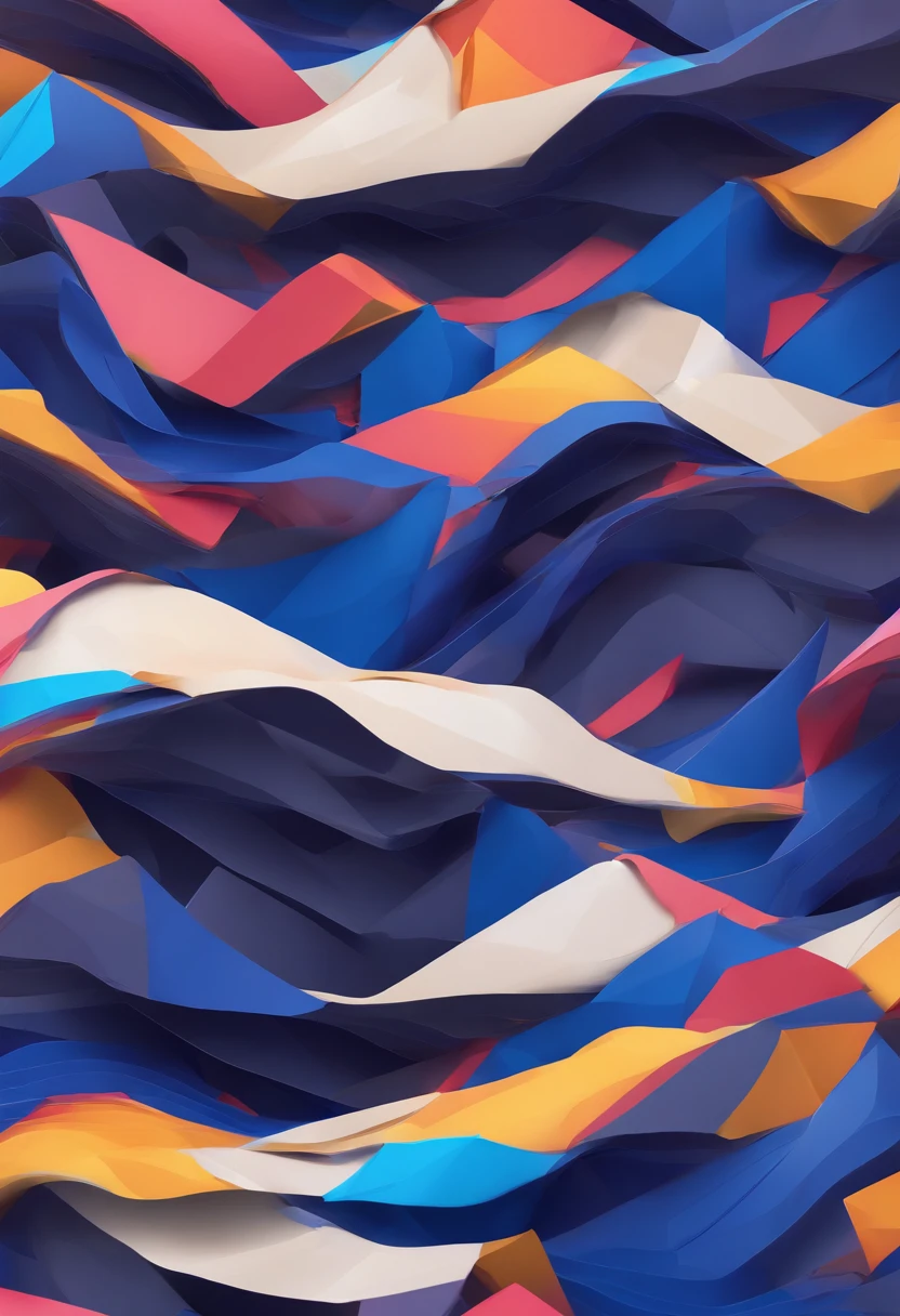 Dark blue paper wave abstract banner design. Elegant wavy vector background、Classicist art style,Paper Cut Art Style, Neon Candy Color, It features a simple, Stylish, Bright.。.。.。.。.。.。.。.。.。.。.。.。.。.。.3D, redshift, Arnold Renderer, high detailing, High quality,Candy Color 8K