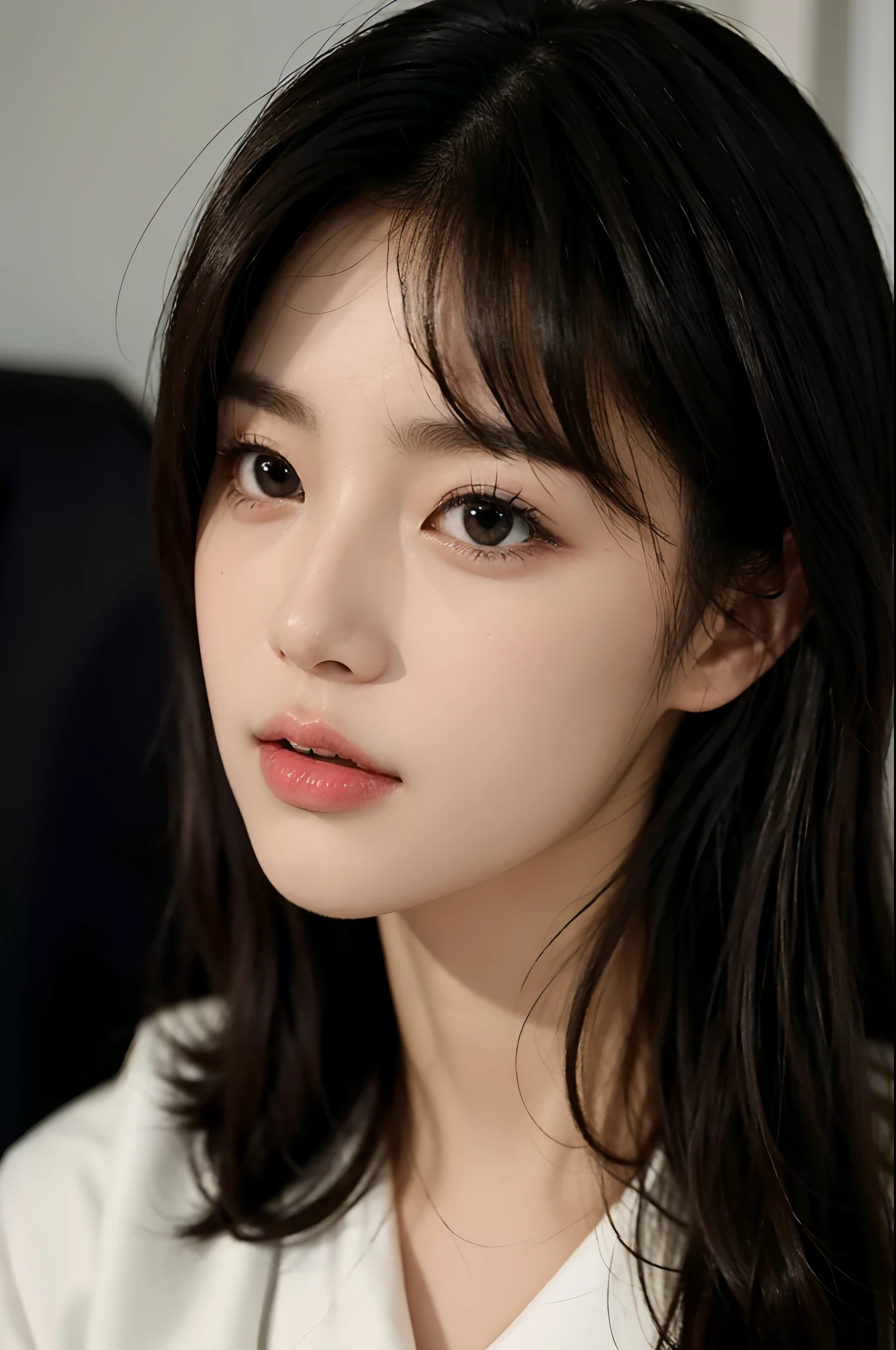 best qualtiy， tmasterpiece， 超高分辨率， （realisticlying：1.5）， RAW photogr， 1girll，  in the darkness nigth， deep shading， low tune， cold light， Sexy look， short detailed hair，（（best qualtiy，8K，tmasterpiece：1.3））），Clear focus：1.2，（layer cut，The large：1.2），Beautiful Women in Perfect Figure：1.4，Highly Detailed Face and Skin Textur，Detailed eyes，二重まぶた，