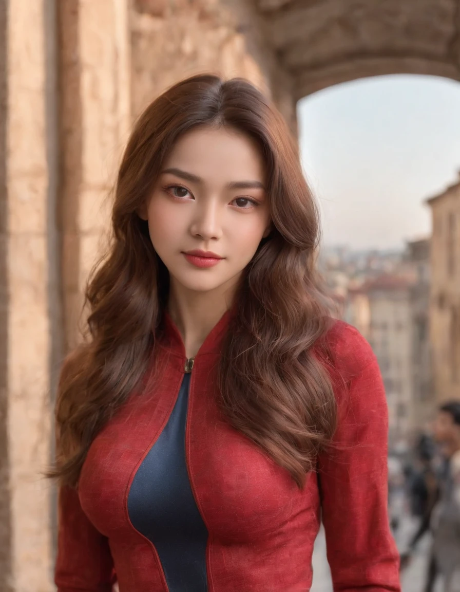 (1girl:1.3), 独奏, (((very vey very detailed face))),((very detailed eyes and faces))),beatiful detailed eyes,Body parts__,offcial art,Unified 8k wallpaper,超詳細,Beautiful and beautiful,big breasts beautiful,tmasterpiece,best qualtiy,primitive,tmasterpiece,ultra fine photos,best qualtiy,超高分辨率,photorealistic realism,rays of sunshine,full-body portraits,stunningly beautiful,,dynamicposes,delicated face,vibrant eyes,(from the front side), she is in a spider-man suit,Red and black color scheme,Very detailed city roof background, Roof,looking over city,详细的脸,detailed complex busy background,untidy,opulent,milkyW,highly detailedskin,Realistic details of skin,Visible pores,Clear focus,volume fog,8k uhd,digital SLR camera,high qulity,filmgrain,White skin of the,photo-realism,lomography,A huge metropolis of the dystopia of the future, semi transparent