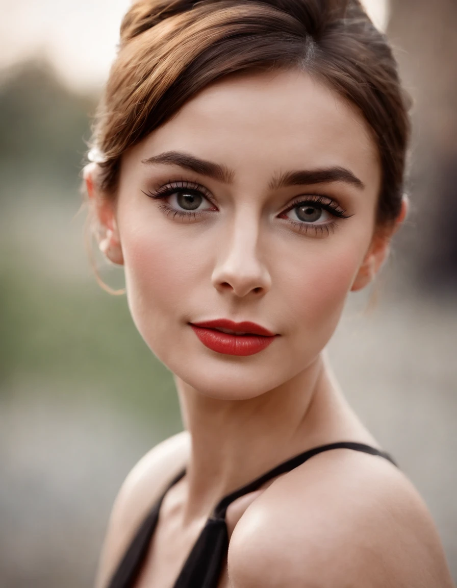 up close photo of 1girl, 30 years old, Glamour like Audrey Hepburn, ultra realista