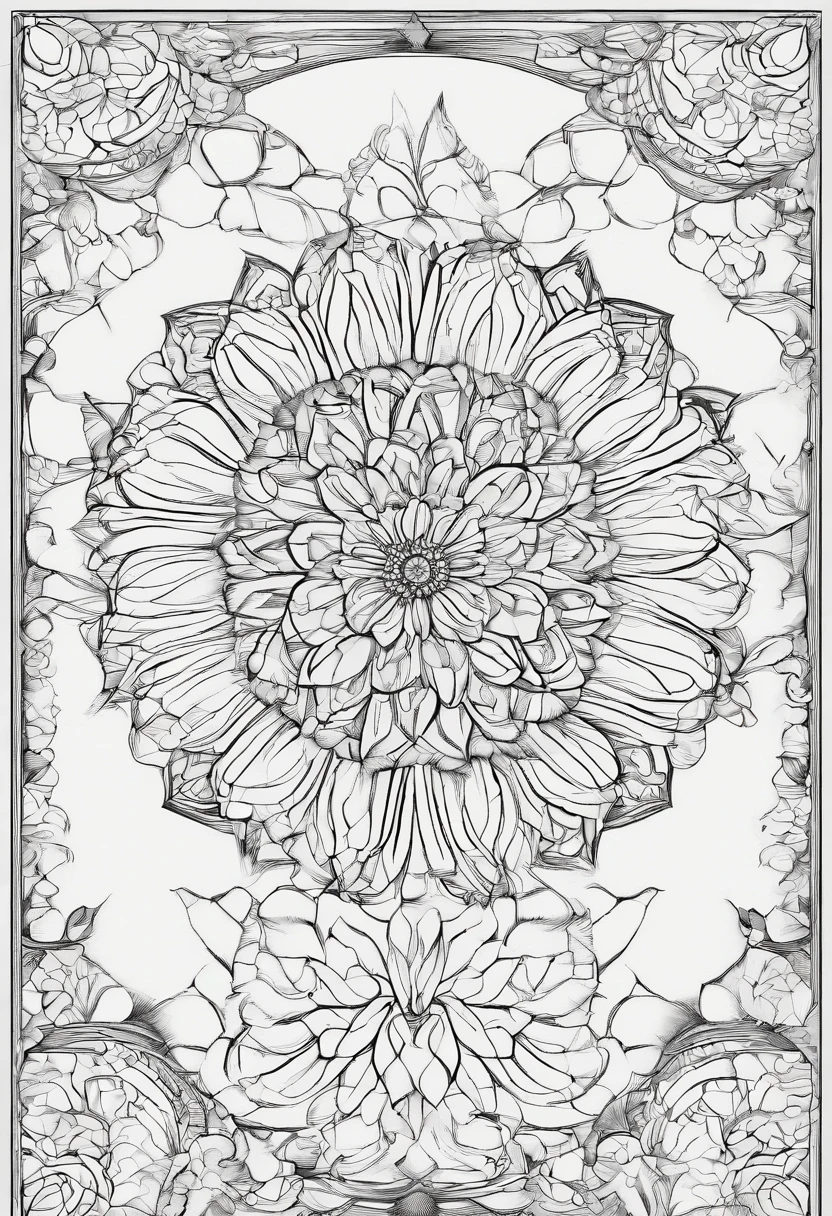 Blood-stained large flower mandala sketch pencil