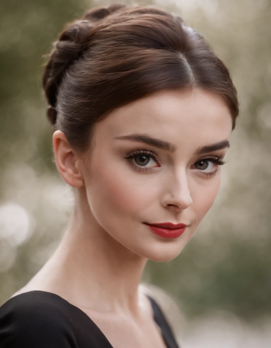 up close photo of 1girl, 30 years old, Glamour like Audrey Hepburn, ultra realista