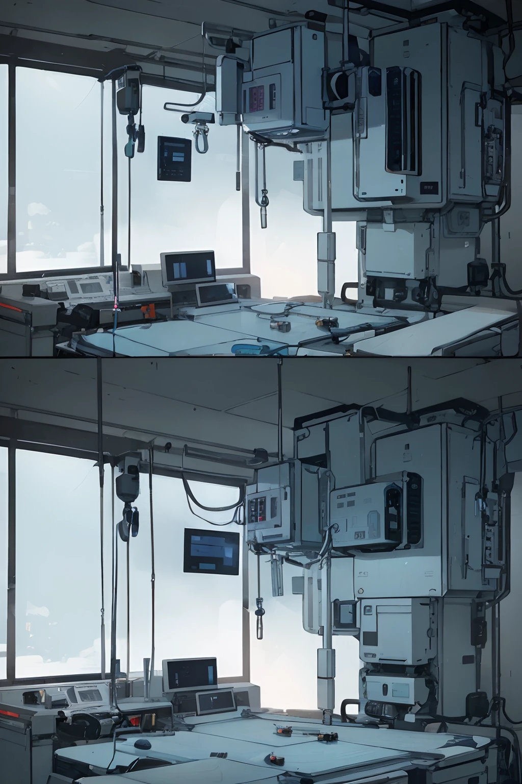 A close-up of a doctor performing a precise robotic surgery, using advanced medtech and medical technology. The doctor's hands are wearing surgical gloves and manipulating the robotic arms with extreme precision. The surgical instruments are made of high-quality stainless steel and have intricate designs. The scene is set in a futuristic operating room, with modern equipment and monitors displaying vital signs. The lighting is bright and sterile, creating a professional and clean atmosphere. The color tone of the image is vibrant and modern, with a focus on shades of blue and white. microscope , The details of the surgical procedure are ultra-detailed and realistic, capturing every fine movement and intricate motion. The image quality is of the highest level, with 8K resolution and photorealistic rendering. The overall aesthetic is a combination of medical precision and technological advancement.