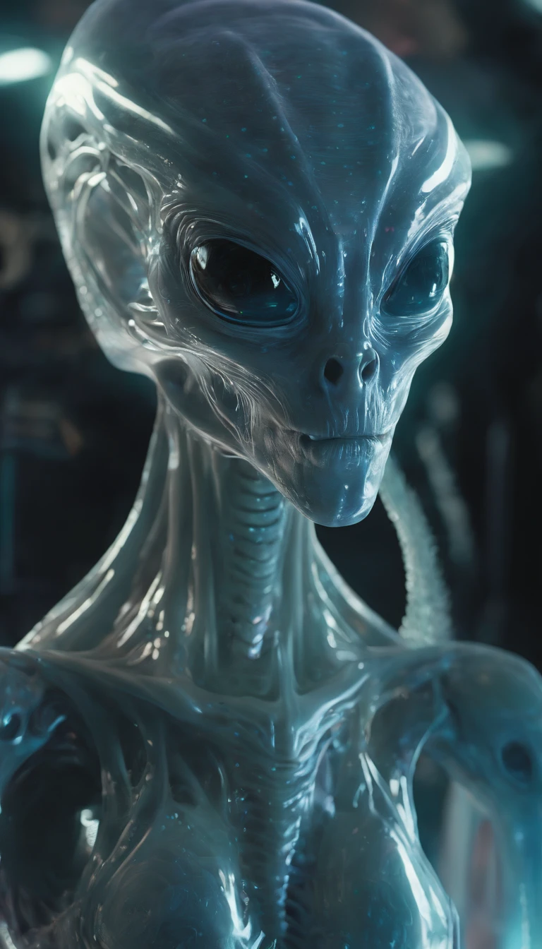 Translucent ethereal aliens, highly detailed surreal vfx,oc rendered,