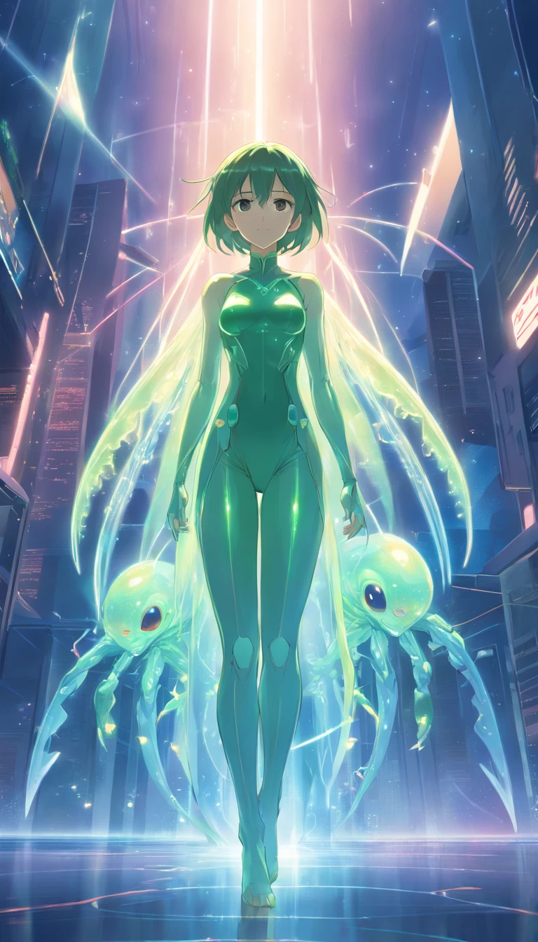 Translucent ethereal aliens,oc rendered,