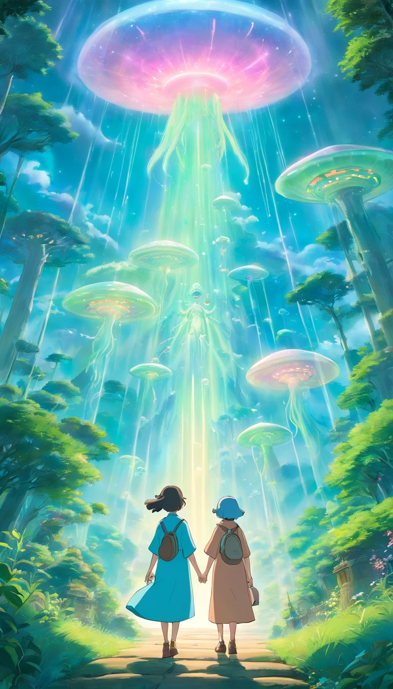 Translucent ethereal aliens,中景 the scene is,Full body like, highly detailed surreal vfx,oc rendered,