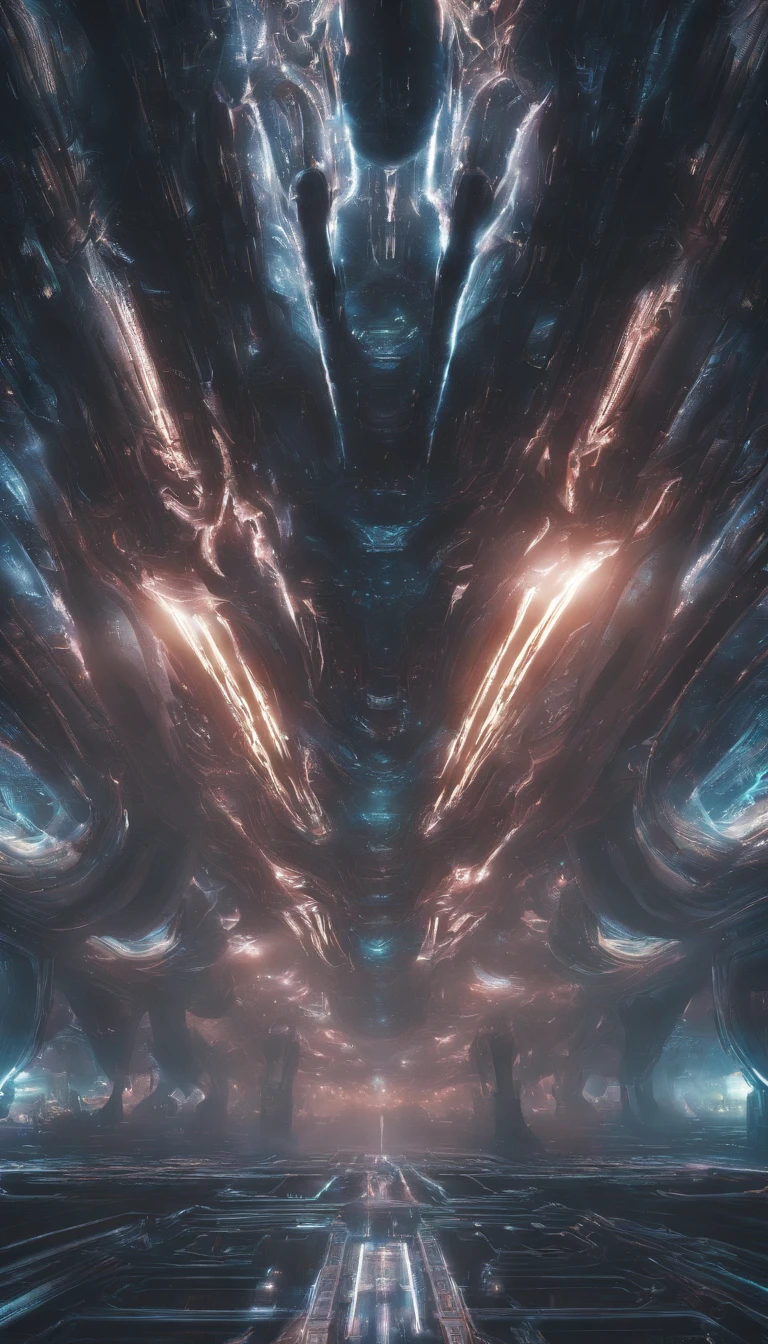 starrysky,Translucent ethereal aliens,中景 the scene is,Full body like, highly detailed surreal vfx,oc rendered,
