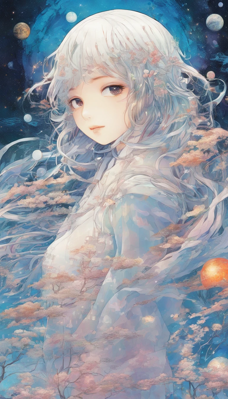 comic strip,Manhwa Style,Cartoon Split,starrysky,Translucent ethereal aliens,中景 the scene is,Full body like, highly detailed surreal vfx,oc rendered,