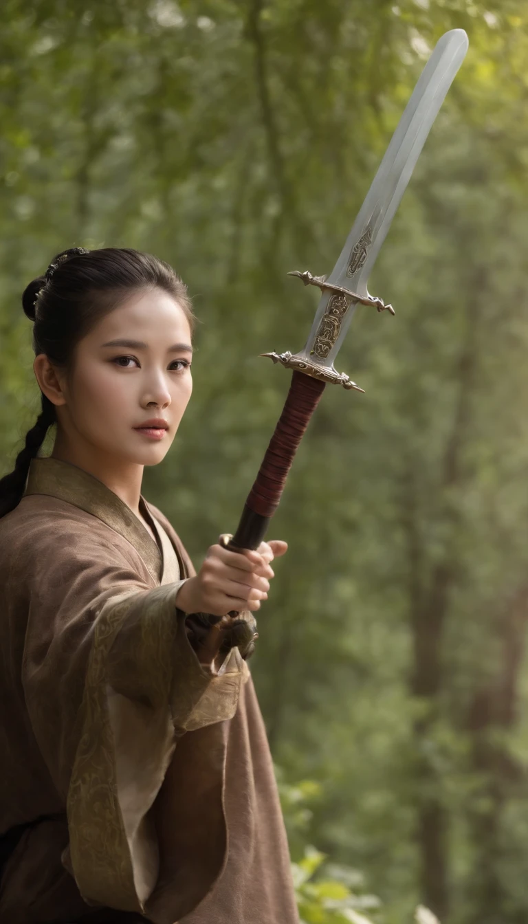 ((Masterpiece)),(Best quality)),Faraway view,There were twenty swords suspended in the air,A young Taoist priest,Infinite Sword System,Glow effects,Hyper-realistic,Ultra photo realsisim,Chinese ink style,8K,super-fine,high qulity