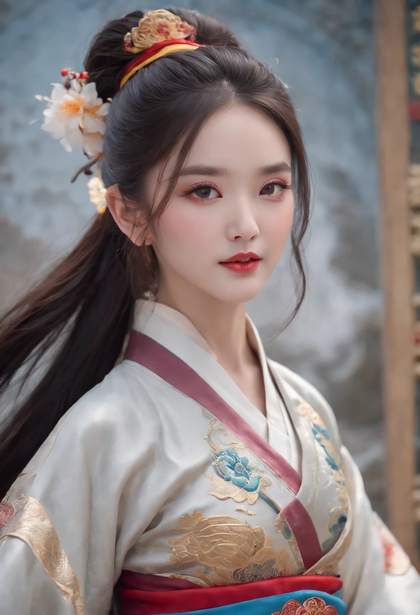 wuxia, Chinese clothes, hourglass figure, large breasts, big hips, masterpiece, best quality, ultra detailed, realistic