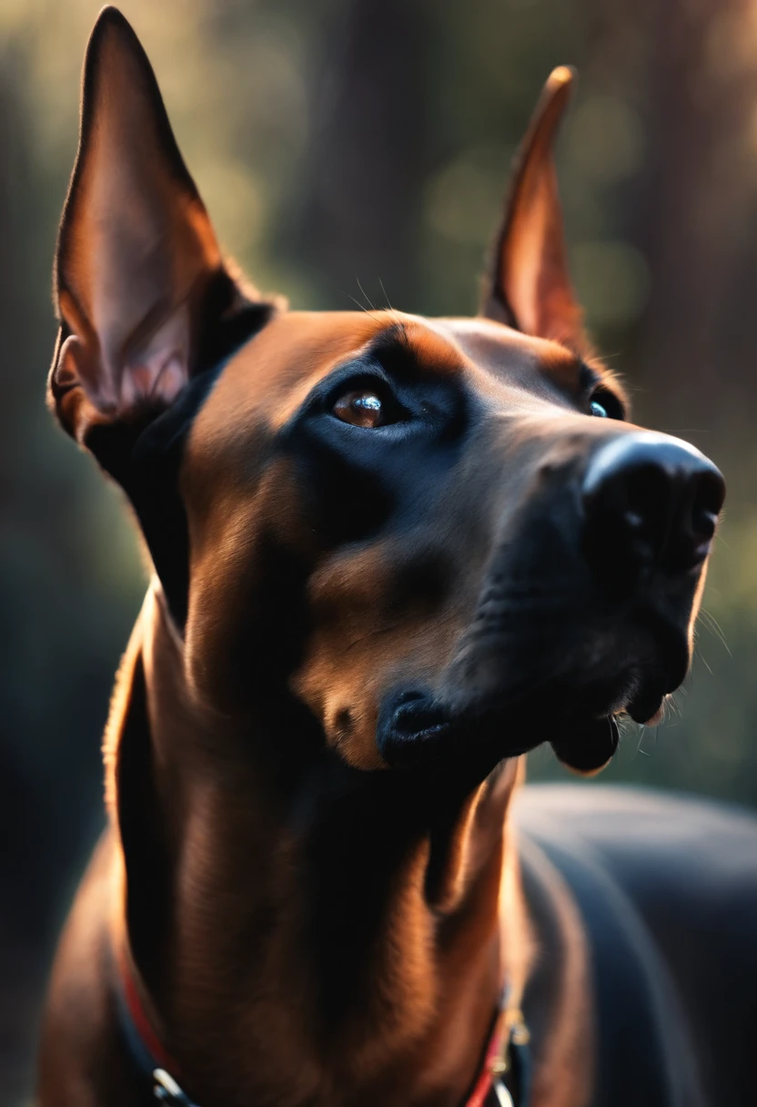 (3. Do art:1.3), nvinkpunk, joint, The terrible technology organic mutation (Doberman), Portrait, back lit lighting, abstracted, Painting, painted by famous artists, Ethereal, Liquid, abstracted, Masterpiece, Highly detailed, Best quality, Highest quality, Realistic lighting, ultra - detailed, hyper photorealism, colours, Colorful, social clothes