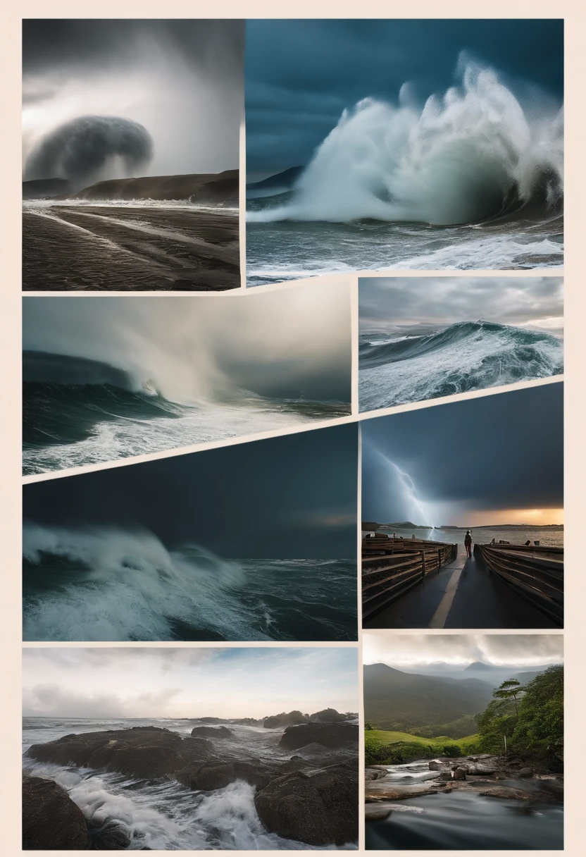 Water tornadoes,tidal waves,tornado,typhoon,swell sea,Armageddon,Greatwave,废墟,disrupt,,lakes,High water level,Bottomless,The run-down city creates a cinematic cityscape