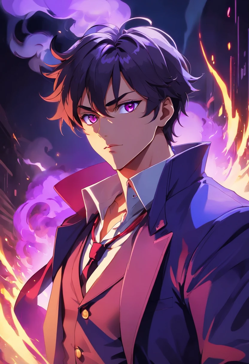 dio, a powerful and menacing villain from JoJo's Bizarre Adventure, dressed in a stylish outfit with a cape and hat, exhibiting a confident and charismatic expression, surrounded by an eerie aura of darkness and purple smoke, emphasizing the intensity and sinister nature of his character, captured in a dynamic pose as if he's about to unleash his stand power, with detailed facial features including piercing red eyes, sharp cheekbones, and a well-groomed mustache, displayed in a digital illustration style, incorporating vibrant colors and strong contrasts, with a touch of surrealism and dramatic lighting to enhance the overall atmosphere. (best quality,ultra-detailed,realistic:1.37),digital illustration,menacing figure,stylish outfit,confident expression,eerie aura,darkness,purple smoke,dynamic pose,stand power,piercing red eyes,sharp cheekbones,well-groomed mustache,vibrant colors,strong contrasts,surrealism,dramatic lighting.