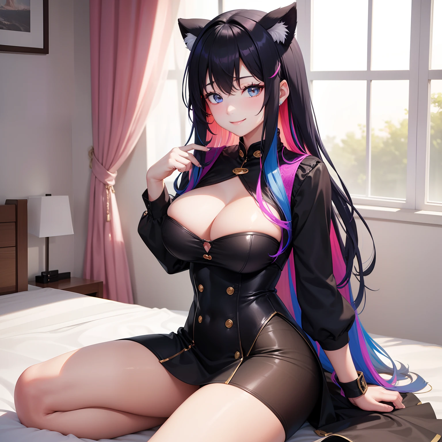 younger sister girl with、A smile、girl、s girl、multicolored hair、top-quality、超A high resolution、High-definition images、Colossal tits、a beauty girl、Excellent style、Beautiful Beautiful Girl、