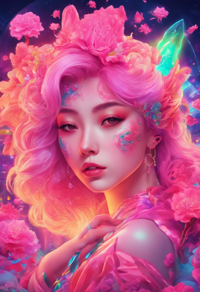 (highres:1.2, realistic:1.37), vibrant colors, surreal, ethereal, enchanting, (fantasy, whimsical:1.1), female, cherry blossom, hybrid, (detailed, intricate:1.1) floral patterns, magical, (flowing, long) hair, (delicate, graceful) pose, (luminous, glowing) skin, (exquisite, intricate) costume, (dreamlike, hazy) background, (soft, gentle) lighting