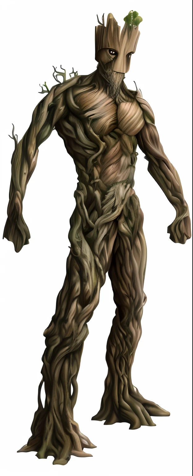 a closeup of a Grandeer with a tree on it, Grande, grande traje, treebeard, Eu sou grande, Mas, person made of tree, Ent Treant Dryad, Mass humanoides velhos, Mass, Treant, armadura feita de casca, Close-up de corpo inteiro, conceito detalhado de corpo inteiro, corpo inteiro altamMase detalhado