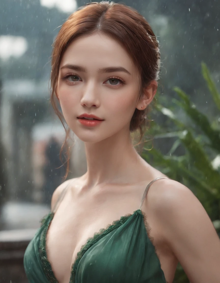(Professional 3D rendering:1.3) of (Realistic:1.3) The most beautiful art in the world, Great place., Towering environment)), Full body 8k unity display, Action Shooter, skin pores, The light is very dark., Heavy Shading, Detailed, detailed face, (vibrant, photo-realistic, Realistic, breathtaking, dark, crisp focus, 10), (high-detail:1.4), digital painting, Octane display, art station, Concept Art, smooth, crisp focus, illustration, Nose Art, (loish:0.23), (Global Illumination, studio light, volumetric light), heavy rain, Particles float, ((Dark and ancient city background:1.3)),CGSesociety,Art Stations Random gestures, (An extremely delicate and beautiful work), (masterpiece), 1girls, Girl in shiny transparent dress, high-detail, Leaky waist, ponytail contorted, A charming expression, beautiful and clear eyes, green eye pupil, delicate necklace, delicate earrings, simple blurred background, extreme detail description, Beautiful, charming, ultra-fine painting, Subtle delicate face, Subtle shape, fine., Fine collarbones, Cute fine lips, Fine beautiful breasts, soft behind, mix4,(10, RAW photo, bestquality, masterpiece:1.2), (Realistic, photo-realistic:1.37),1girls,kawaii,city scape, nighttime, It's raining, wet, Professional lighting, photons mapping, radiosity, Physically Based Rendering,(Beautiful small hard:1.3),(Saw the head on the dress.:1.4),(glossy:1.5),(transparent:1.3),Blonde Hair.Full body