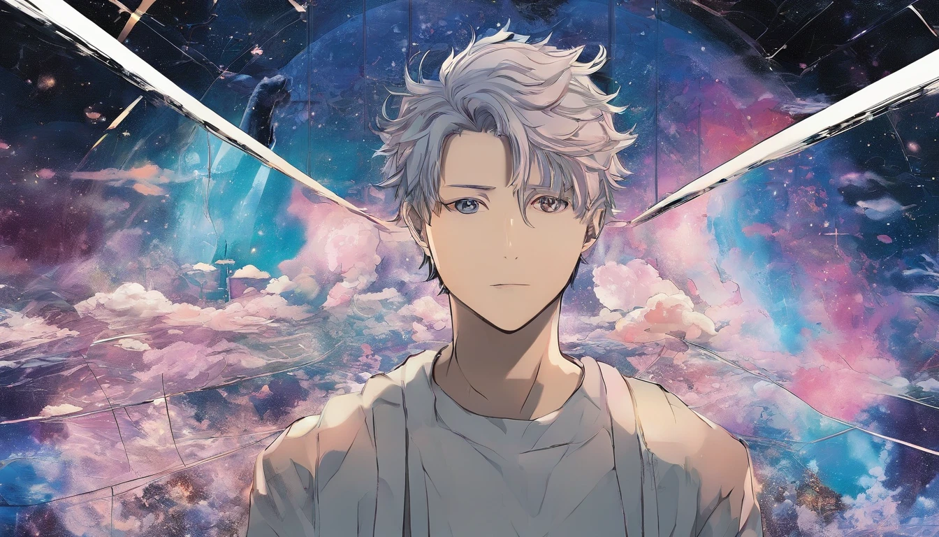 comic strip,Manhwa Style,Cartoon Split,starrysky,Translucent ethereal aliens,中景 the scene is,Full body like, highly detailed surreal vfx,oc rendered,