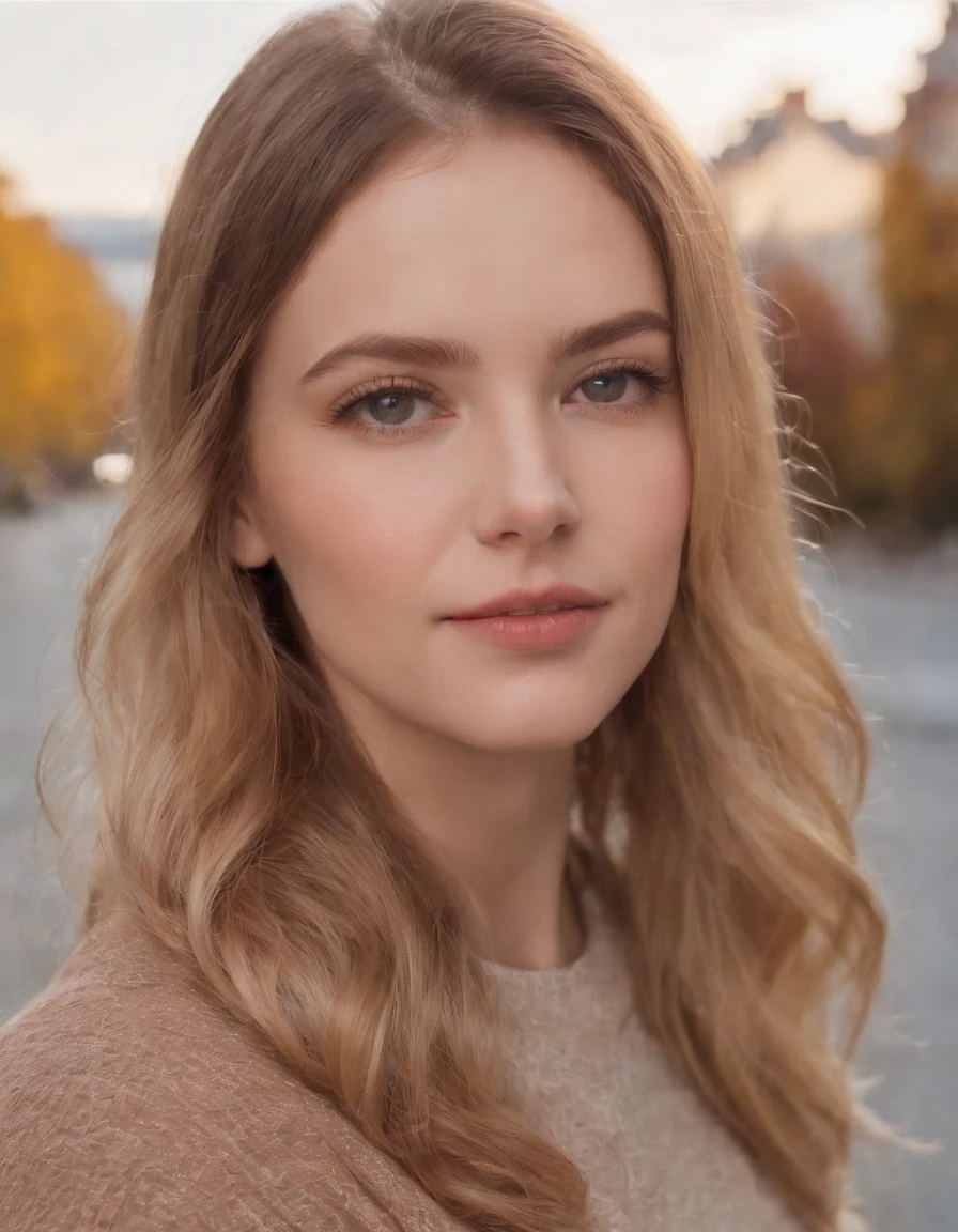 KIira Korpi,Finnish cityscape,Small eyes,double tooth,Long Roll Hairstyles,Little fat woman,20yr old,all-fours,a smile,Hide your buttocks with your hands,seminude,Autumn landscape,Hair illuminated by the sun,hitornfreckles,tiny chest,Round butt, Beautiful fece, paler, Thin thickness, small waist,medium shot