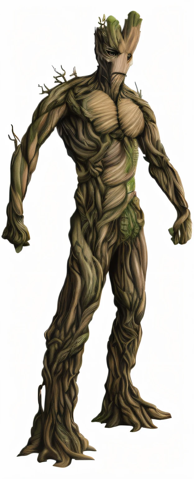 a closeup of a Grandeer with a tree on it, Grande, grande traje, treebeard, Eu sou grande, Mas, person made of tree, Ent Treant Dryad, Mass humanoides velhos, Mass, Treant, armadura feita de casca, Close-up de corpo inteiro, conceito detalhado de corpo inteiro, corpo inteiro altamMase detalhado