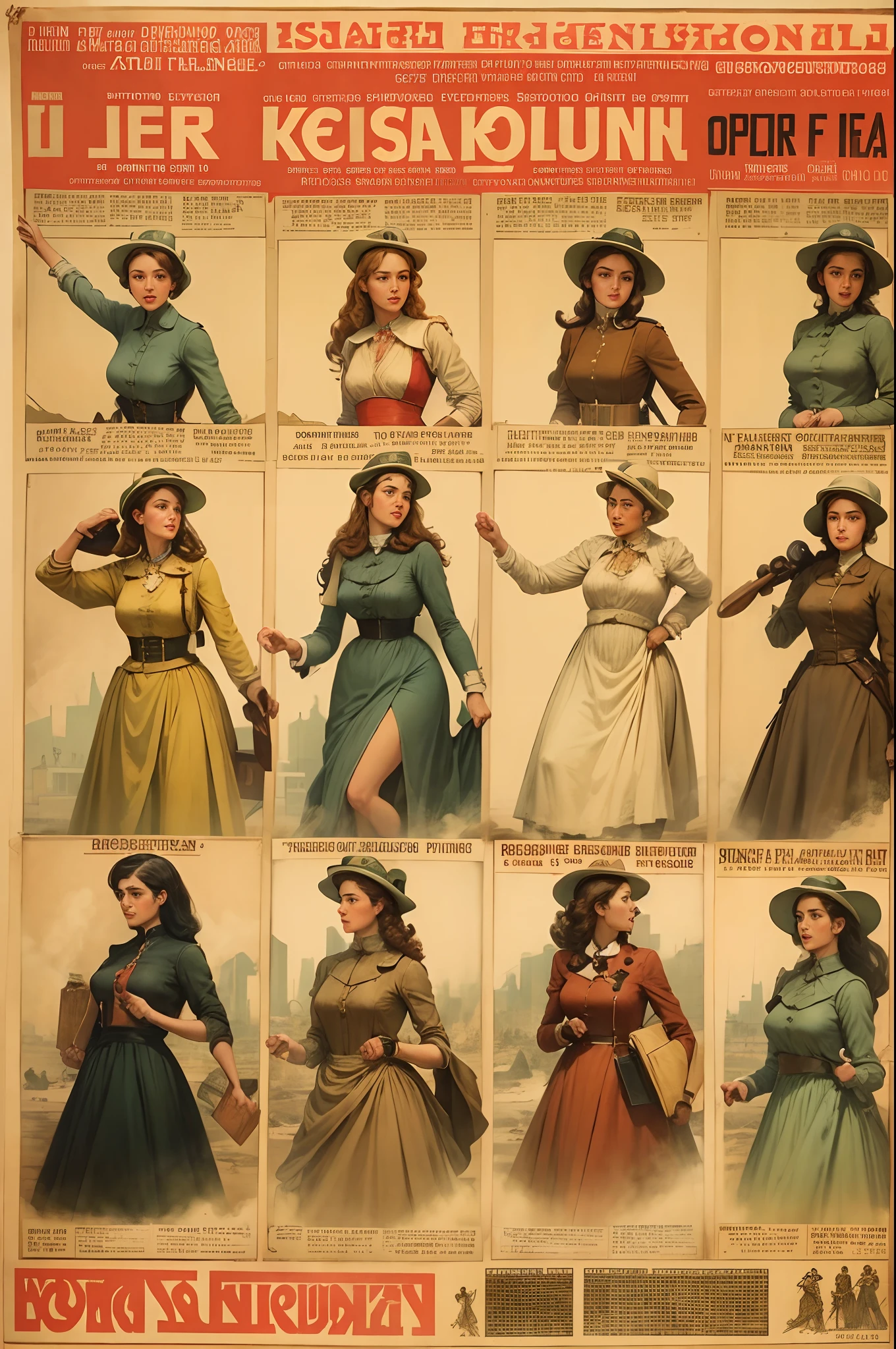 female revolutionaries,Vintage Poster,Posters during the war、age 1910