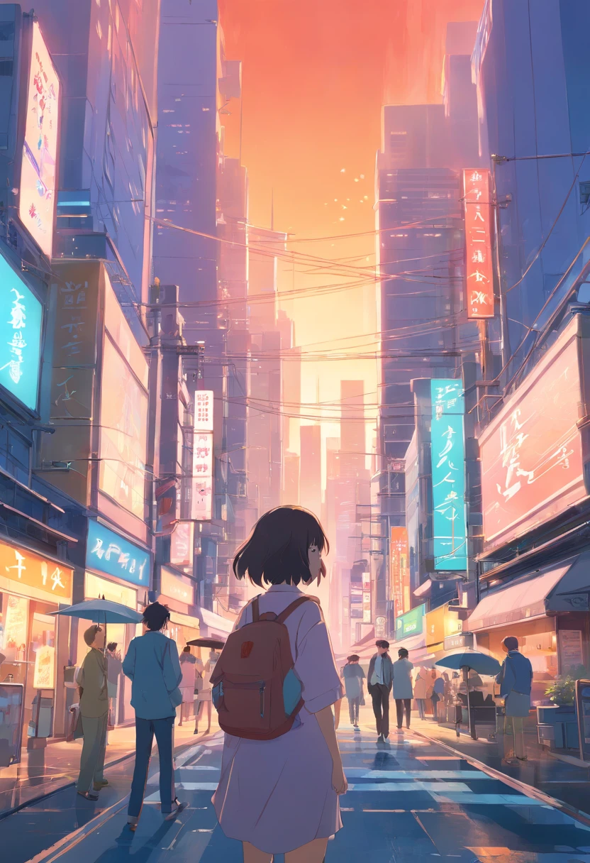 2000's Tokyo cityscape in turner style