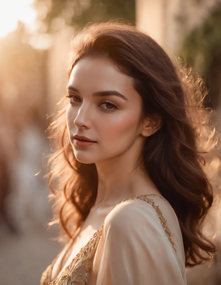 NurLens, photography, 1girl, beautiful girl, cowboy shot, (dynamic dancing posture:1.4), Colorful Medium Format Film, Prime Portrait Lens, sunset, Golden Hour, Documentary Portraiture, Elegance, Serenity, Captivating, Classic, Empowerment, Grace, Contemplation, Elegant, Classical Beauty, Timelessness, (WORLD PRESS PHOTO), (Mario Testino), and the girl in the twilight is like a character who has stepped out of an old movie screen, The sunshine casts soft shadows on her profile, framing a mysterious visage, This sunshine effect adds a retro vibe to the picture, natural skin texture, 24mm, 4k textures, soft cinematic light, adobe lightroom, photolab, hdr, intricate, elegant, highly detailed, sharp focus, ((((cinematic look)))), soothing tones, insane details, intricate details, hyperdetailed, soft cinematic light, exposure blend, hdr, lotus
