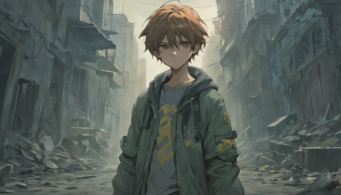 In a dystopian world, a -yeld botands as the focal point. He has piercing, intense eyes and a determined gaze. The detailed facial features encompass beautiful eyes, defined nose, and perfectly shaped lips. His expression reflects resilience, curiosity, and a hint of hope.
The boy is dressed in worn-out clothes, a testament to the harshness of his surroundings. His attire comprises of tattered jeans, a sleeveless shirt, and a patched-up jacket. The clothing echoes a rebellious spirit, symbolizing his fight against the oppressive society.
Surrounded by decaying buildings and overgrown vegetation, the setting epitomizes a desolate and bleak atmosphere. The remnants of a once thriving city, now in ruins, provide a backdrop for the boy's resilience in the face of adversity.
The image quality demands the utmost attention to detail and realism. It calls for the mastery of artistic skills and a dedication to capturing the true essence of the boy's character. The prompt embraces the essence of high-resolution artwork, evoking emotions through the masterful display of textures and shading techniques.
To amplify the artistic effect, the prompt intertwines concepts such as photography and conceptual art. It encompasses the ability to merge reality and imagination, creating a thought-provoking and visually captivating piece.
The color palette exudes a somber and desaturated tone, emphasizing the dystopian nature of the world. Hints of cool blues and grays dominate the image, with occasional splashes of vibrant colors symbolizing the boy's resilience and hopes for a better future.
The lighting plays a crucial role in setting the tone of the scene. Casting long shadows, the dim and filtered light evokes a sense of mystery and anticipation. It accentuates the boy's determined expression and the rugged landscape, adding depth to the overall composition.
In summary, the prompt showcases a 14-year-old navigating a dystopian world with immense courage and resili
