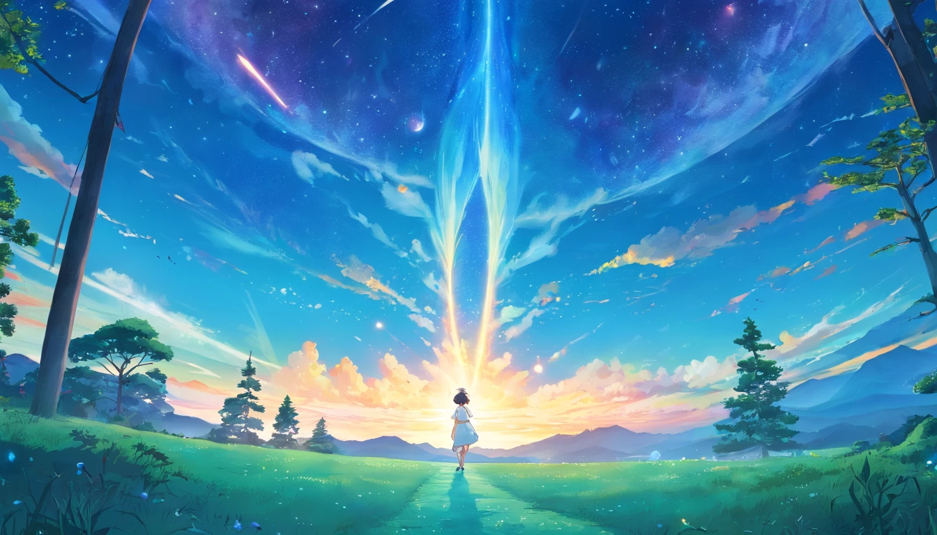 comic strip,Manhwa Style,Cartoon Split,starrysky,Translucent ethereal aliens,中景 the scene is,Full body like, highly detailed surreal vfx,oc rendered,