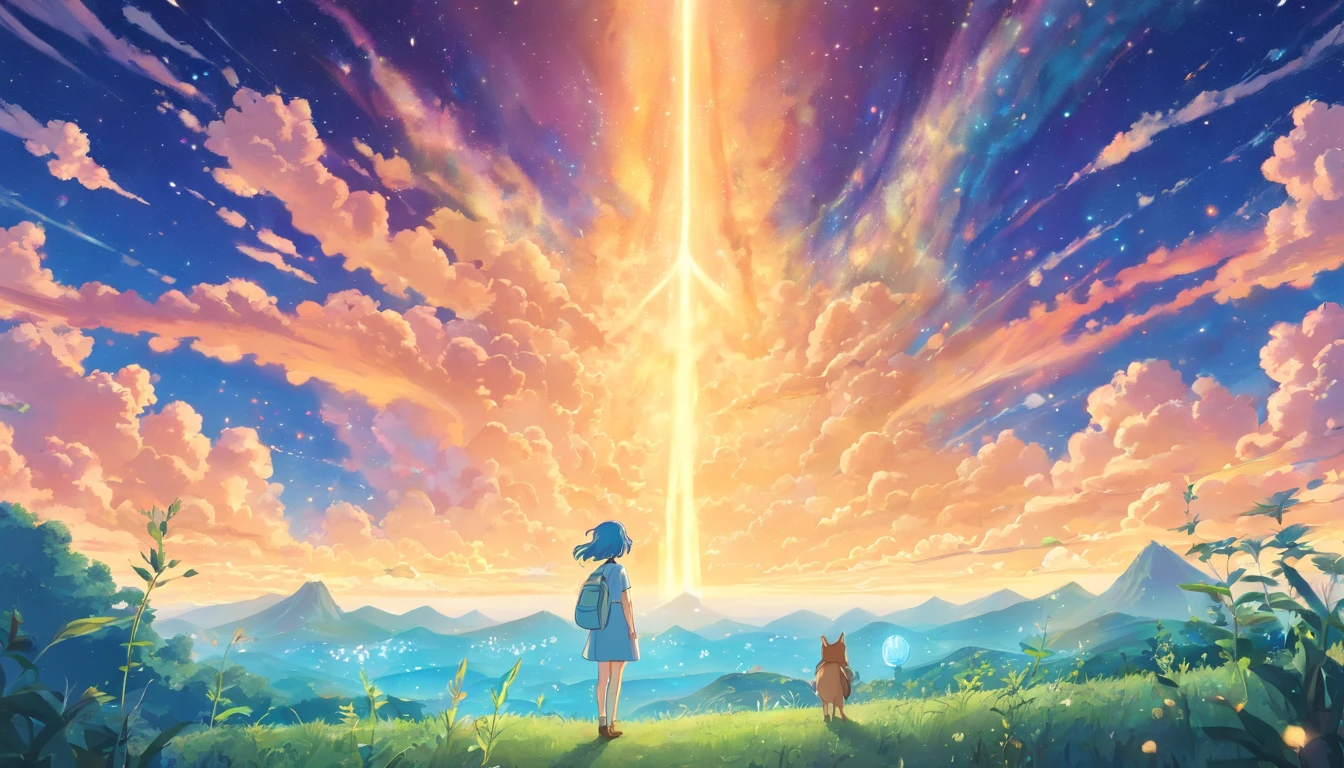comic strip,Manhwa Style,Cartoon Split,starrysky,Translucent ethereal aliens,中景 the scene is,Full body like, highly detailed surreal vfx,oc rendered,
