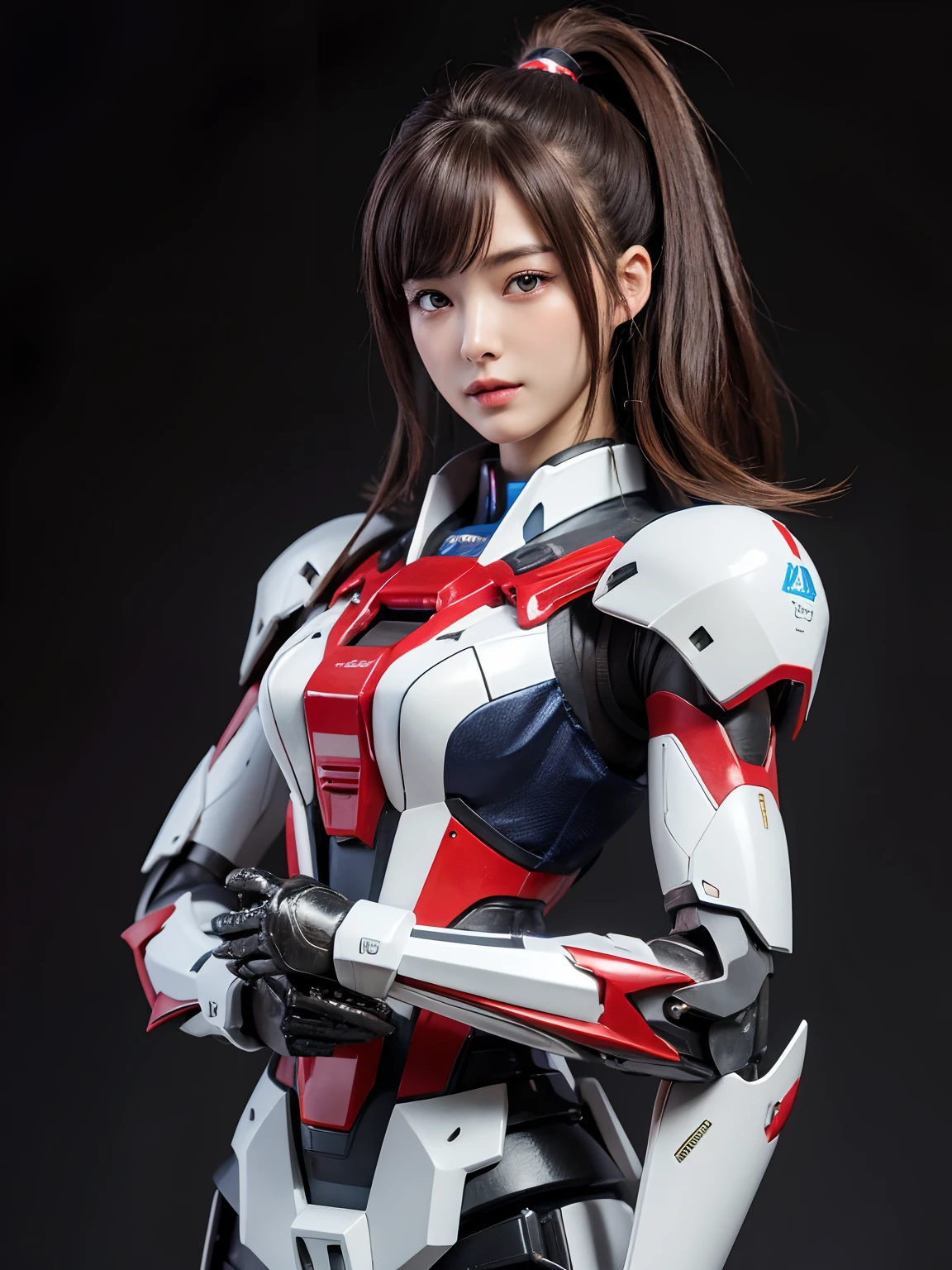 Textured skin, Super Detail, high details, High quality, Best Quality, hight resolution, 1080p, Gorgeous beauty、Girl with beautiful mecha body、(Gundam) Girl with a robot body