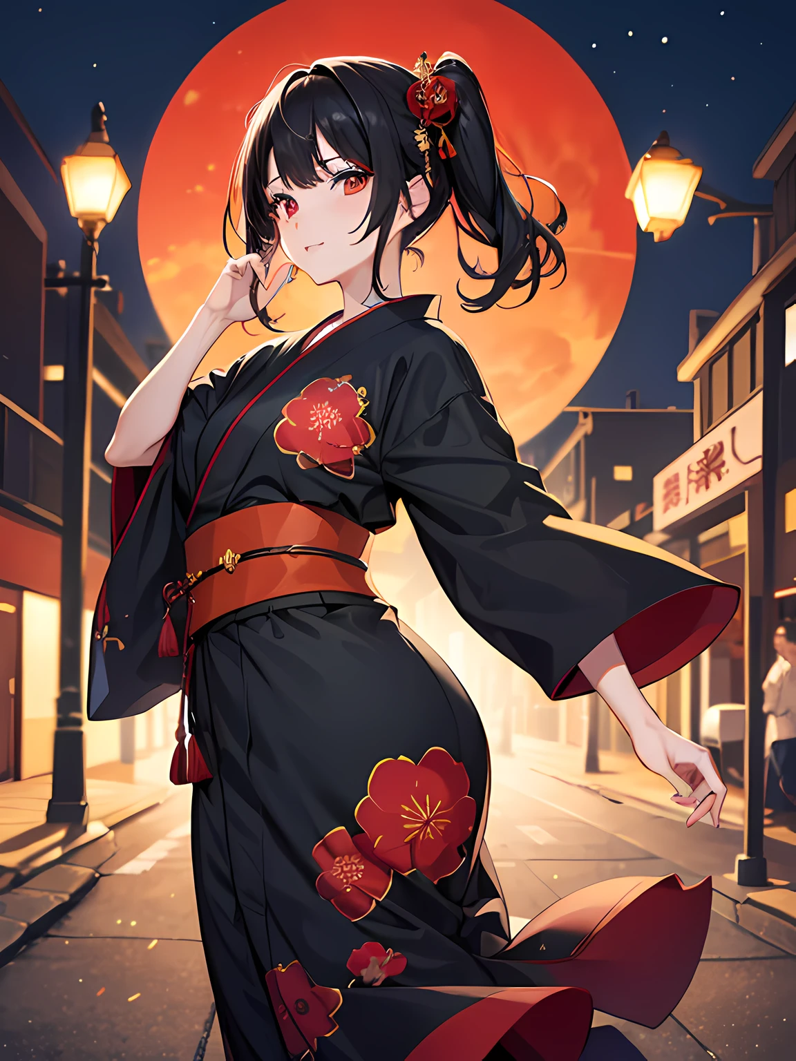 masterpiece, best quality, UHD, 8K, 1girl, absurdes, detailistic, abstract, intricate, lighs, <lora:guweiz_style:1> ,kimono , smile ,