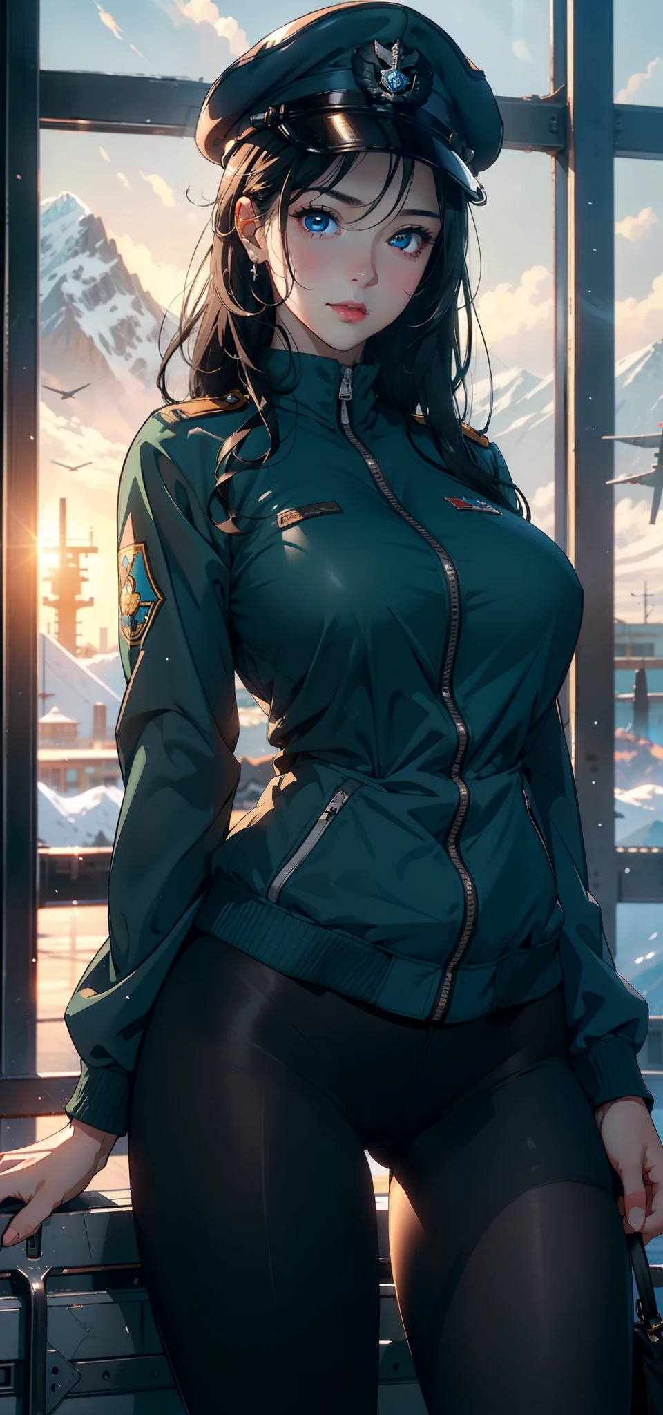 1female,11yo,teens girl,smallunderboob,Pornographic exposure, 独奏,(Background with:hilltop,coniferous forest,in the winter,Snow on the ground,exteriors) Feel free to hairstyle,Stride,Sweat profusely,drenched all over the body,seen from the front,The root has yellow hairs , mostly cloudy sky,(((tmasterpiece),(Very detailed CG unity 8K wallpaper),best qualtiy,cinmatic lighting,detailed back ground,beatiful detailed eyes,Bright pupils,(Very fine and beautiful),(Beautiful and detailed eye description),ultra - detailed,tmasterpiece,)),face to the viewer,frontage,A high resolution,ultra - detailed)nakeness,Wipe off panties,revealing breasts,Bare genitalia, Bulge,Camel toes,Raised sexy,Lewd expression,Flushed complexion,Open-mouthed,frontage,military hat,(Wearing:green colored bomber jacket,Black pantyhose)athletic sneakers