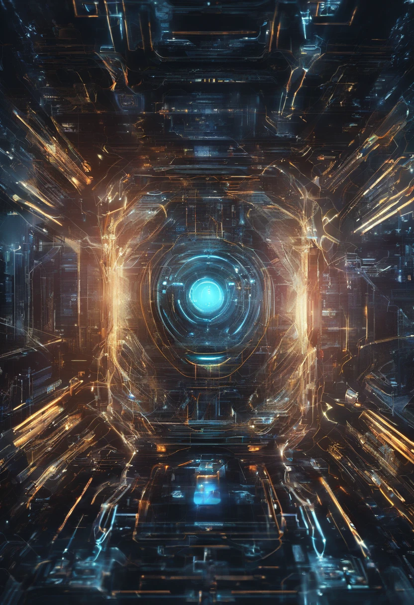 Futuristic quantum computer detailed image 8k.