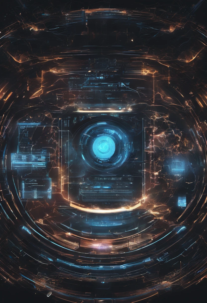 Futuristic quantum computer detailed image 8k.